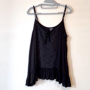 Torrid Black Tank w/ Lace - Size 1